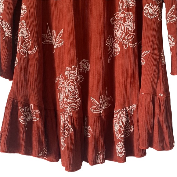 Janette Plus Rust Colored Babydoll Top - Picture 4 of 10